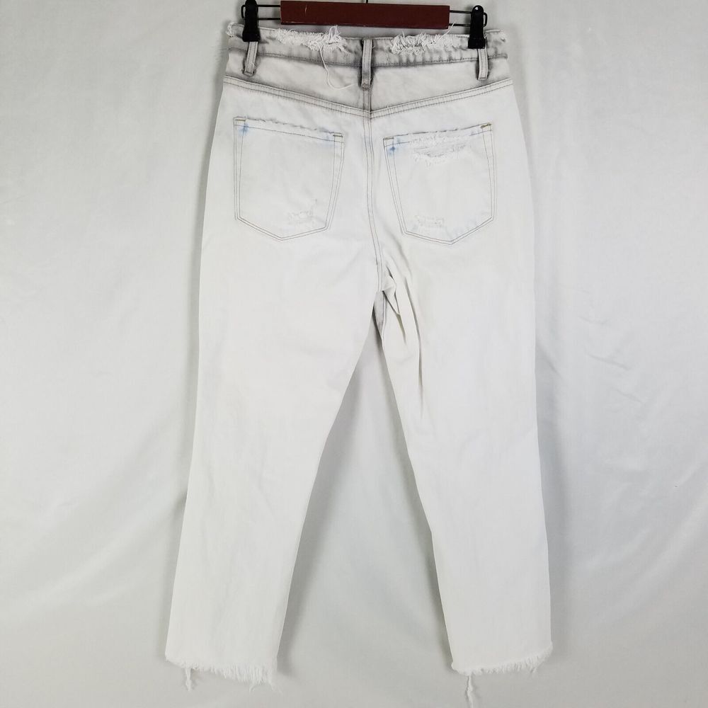 Vervet Jeans Womens 27 White Super High Rise Cropped Straight Distressed Denim - Picture 2 of 12